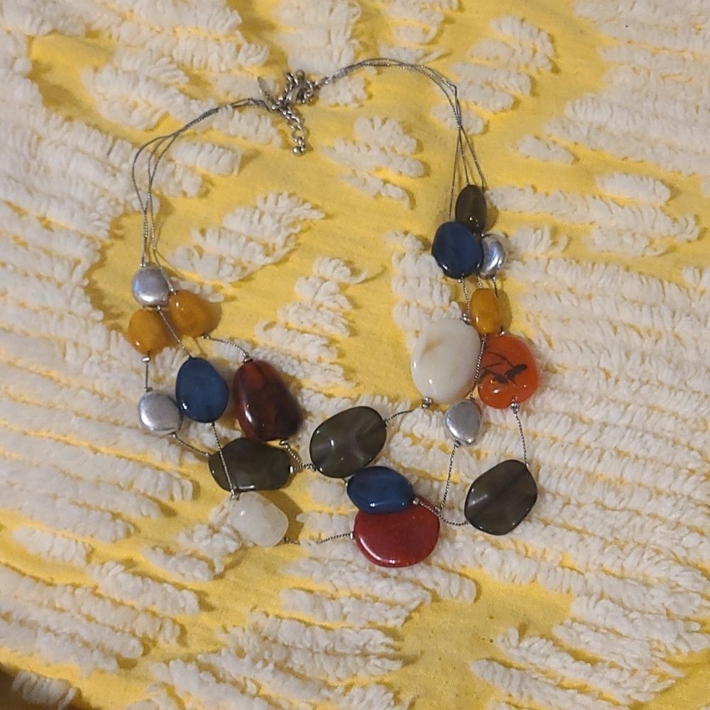 3 Strand Multi-Colored Necklace.